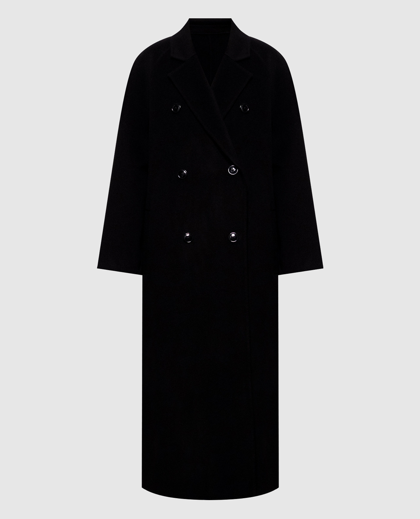 Black double-breasted IRVIN wool and cashmere coat