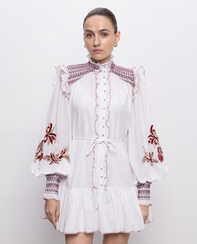 Alemais Odie embroidered shirt dress 6895D
