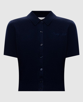 Sporty & Rich Jannie blue short-sleeved cardigan WS10085326BL106
