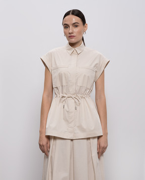 Peserico Beige shirt with monil chain A0681901979