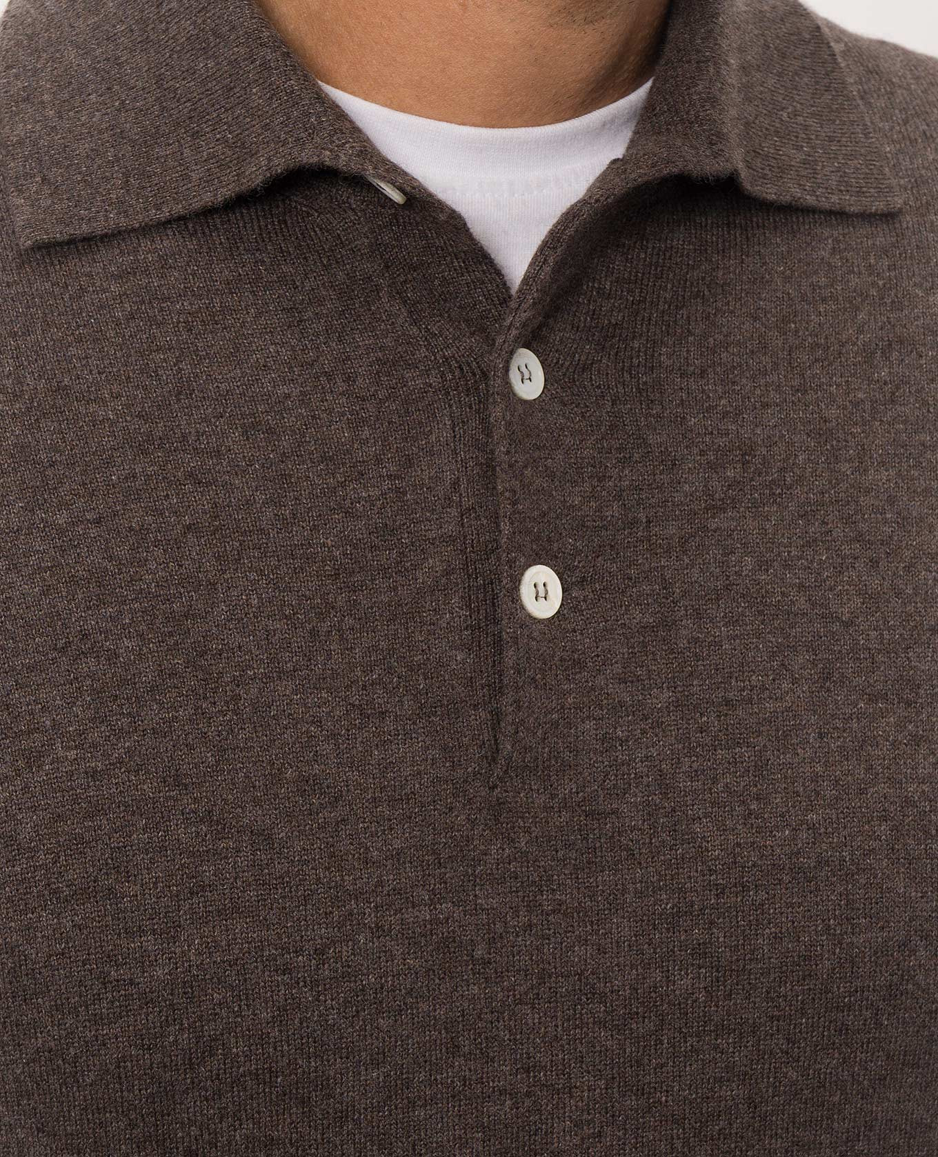 Brown cashmere polo shirt Brunello Cucinelli 5