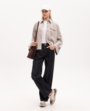 Brunello Cucinelli Beige shirt with wool MP542M1S06