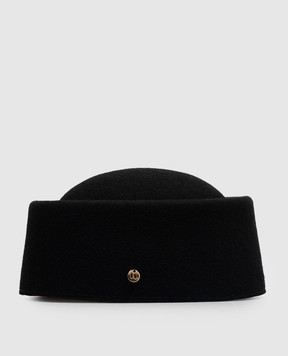 Nissa Black wool pillbox hat TOCA