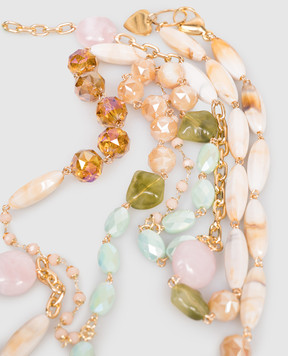 Dolman Bijoux Layered necklace with cabochons 75050