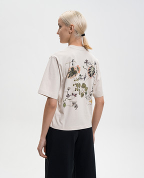 Off-White Beige T-shirt with Arrow Leaves print 2AA124S26JER001