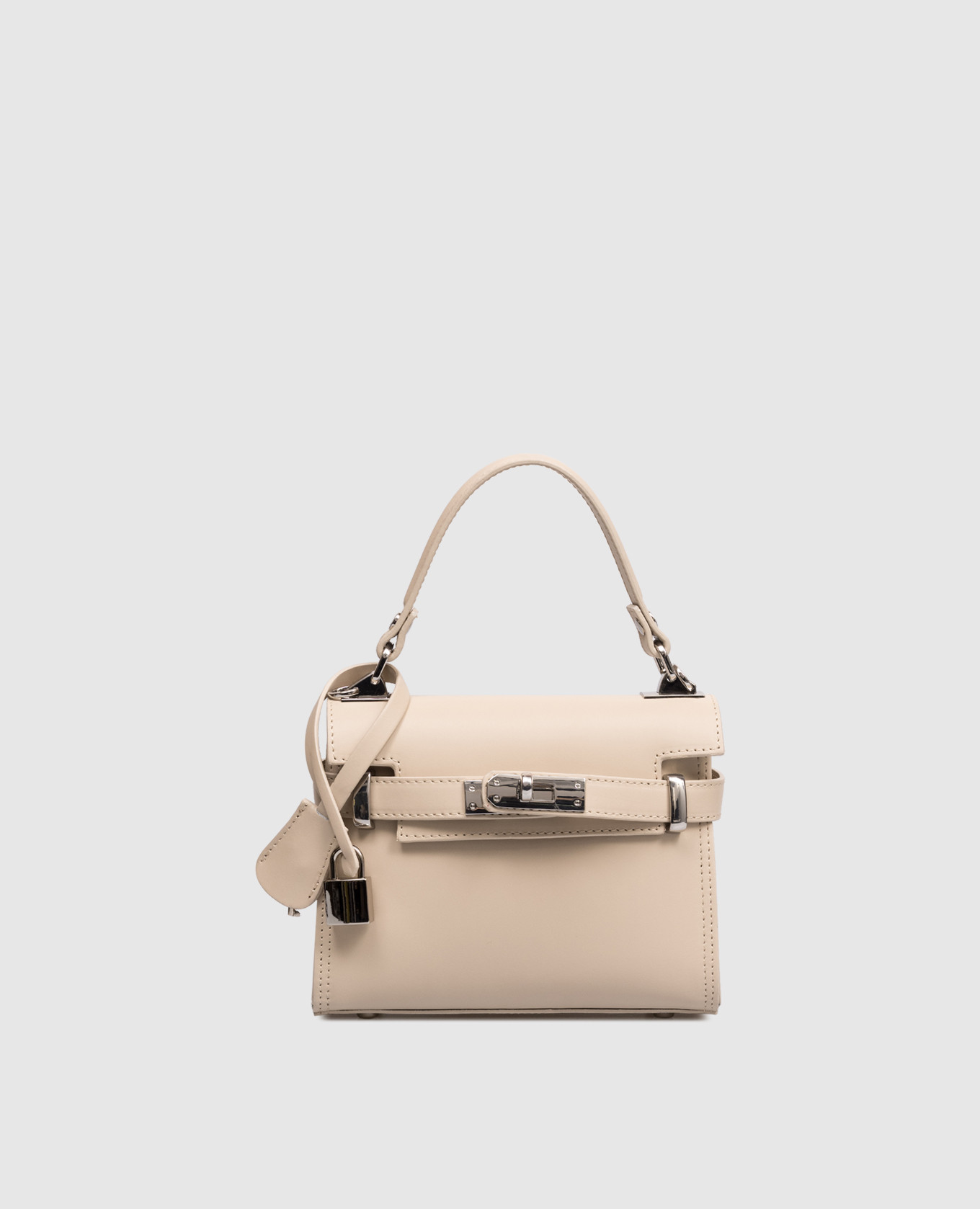 

Beige leather bag Ruga with pendant Gianni Notaro