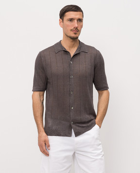 Morgano Gray knitted linen shirt 7371882