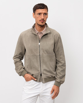 Cashmere&Whiskey Khaki suede jacket 23254100332