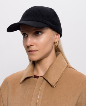 Marco Pescarolo Black Bufera cashmere cap BUFERA54M04