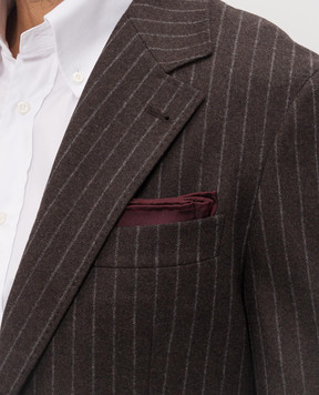 Brunello Cucinelli Burgundy silk pachet scarf MI8900091