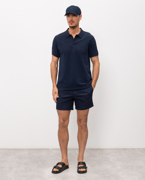 Vilebrequin Turtles Monogram Blue Swim Shorts MPACA337