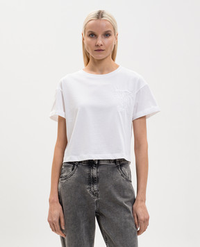 Twinset White T-shirt with monogram embroidery 261TT2380