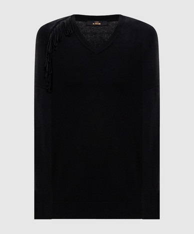 Jersey negro con flecos
