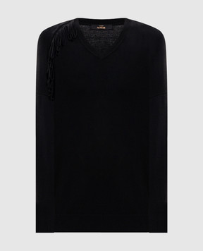 Twinset Black pullover with fringe 262AP3012