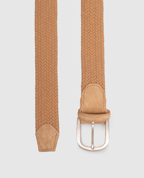 Canali Beige braided belt KC0053650C