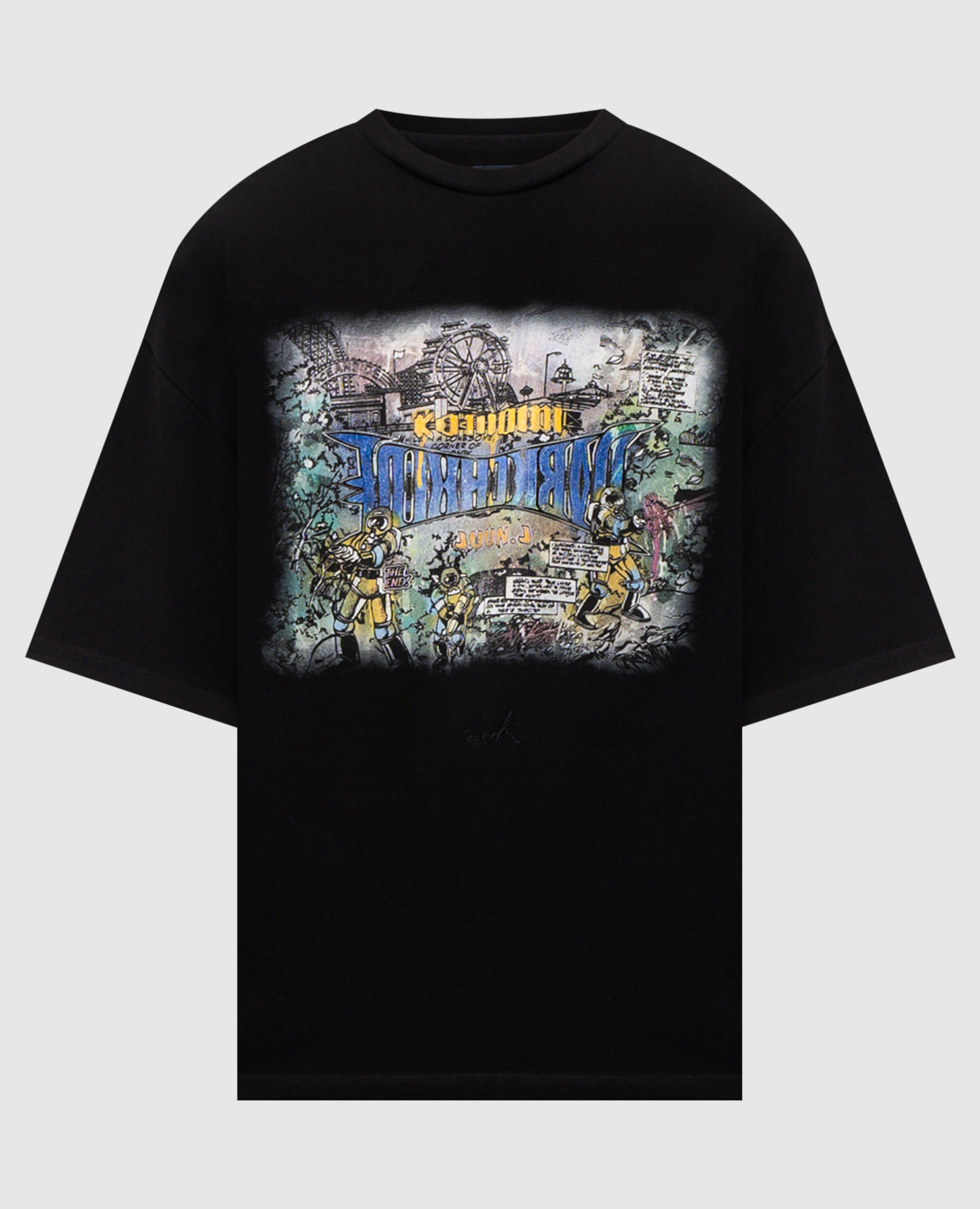 Black T-shirt with branded print Juun.j