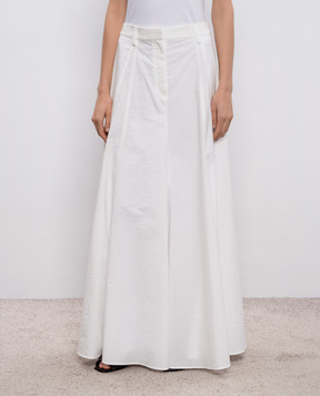 Brunello Cucinelli White maxi skirt with monil chain M0F79G4017