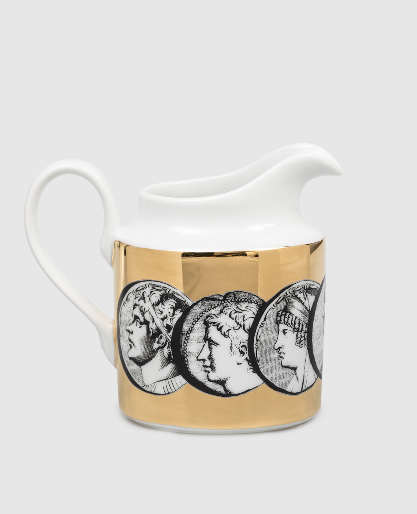 

White porcelain creamer Cammei Fornasetti