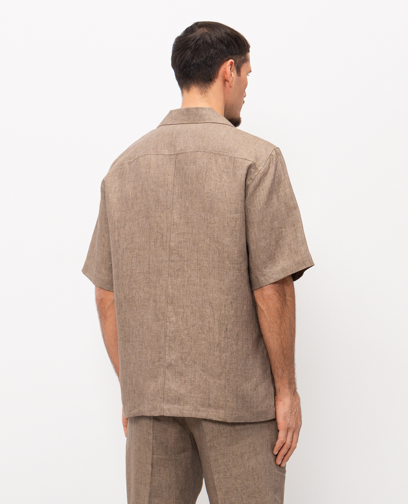 Brown linen shirt CAPOBIANCO 4