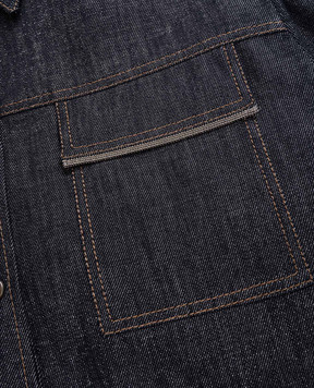 Brunello Cucinelli Children's blue denim shirt with lurex BB148C864B