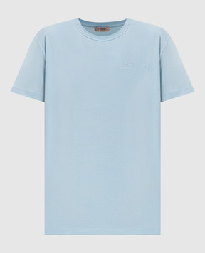 Twinset Blue T-shirt with textured logo 261TT2450