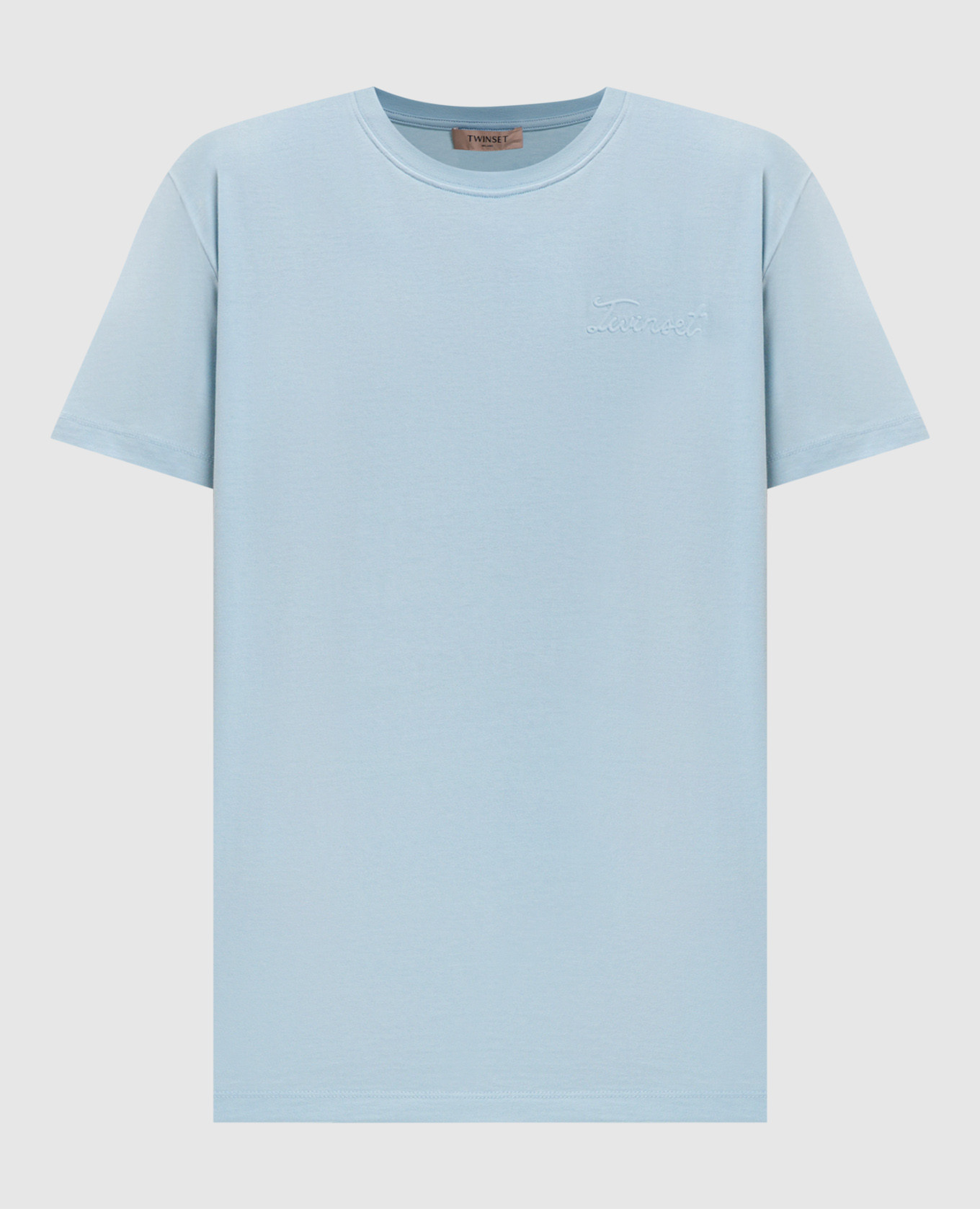 Blue T-shirt with textured logo