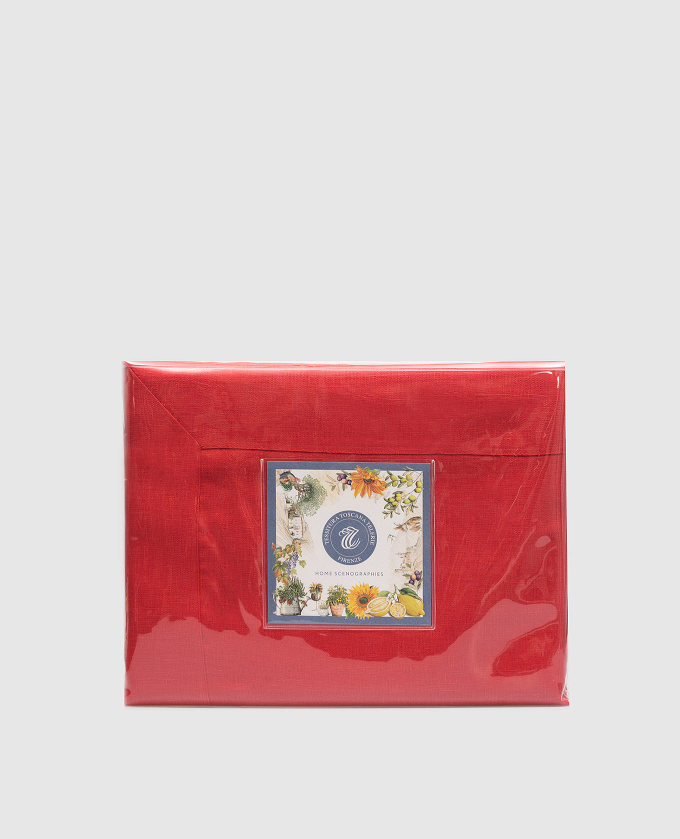 

Red linen tablecloth and napkin set TIZIANO TESSITURA TOSCANA TELERIE