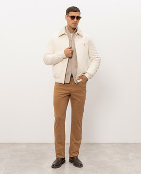 Enrico Mandelli Beige wool and cashmere cardigan 4K002A6209