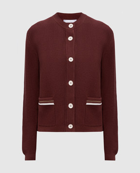 Brunello Cucinelli Brown cardigan with monil chain M19253206
