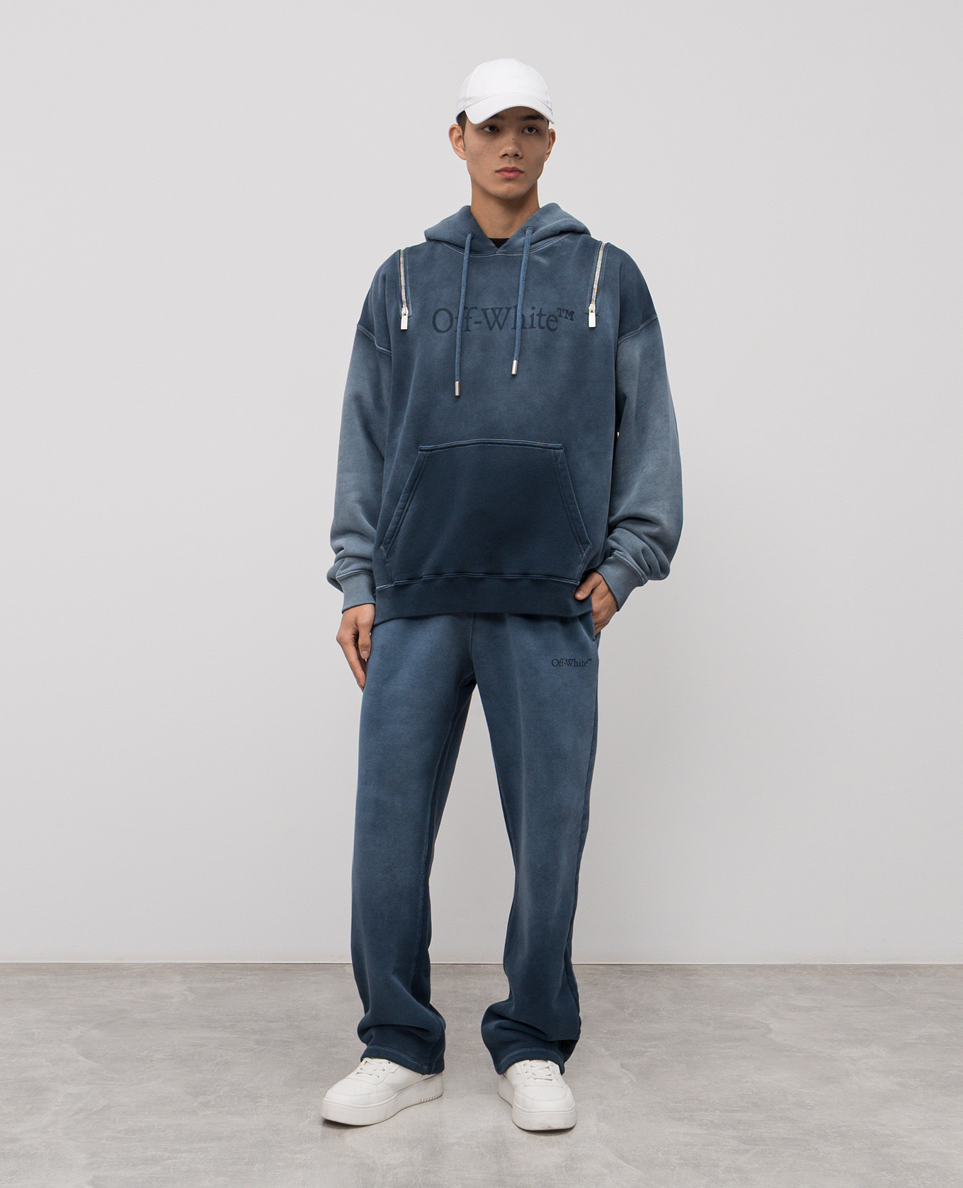 Blue hoodie with logo print Off-White 2