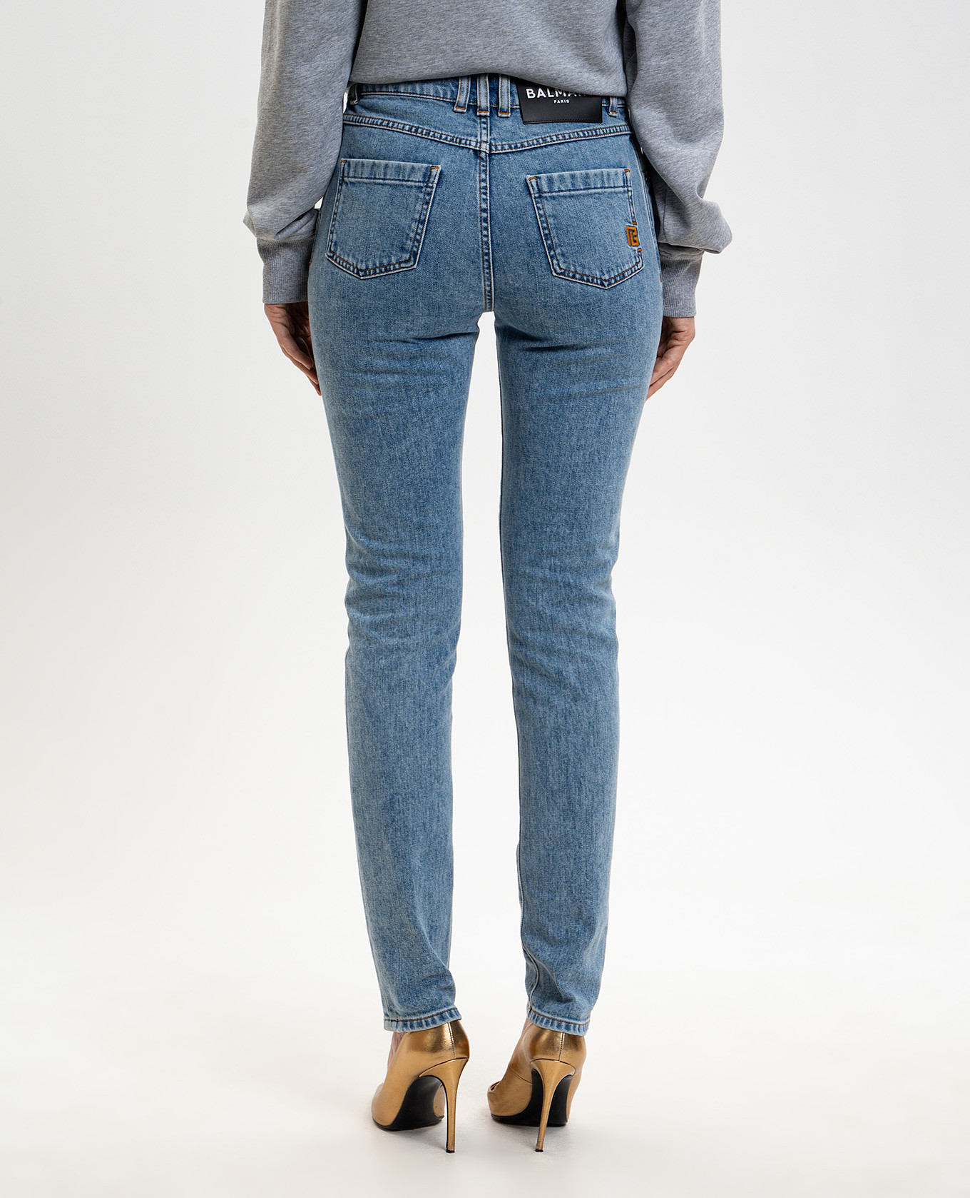 Blue skinny jeans Balmain 4