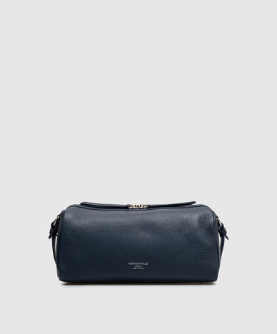 Blaue Ledertasche