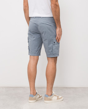 Stone Island Blue cargo shorts with patch L1S15L100019S0A10