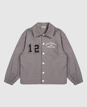 Dolce&Gabbana Children's gray striped jacket L42B86FURN5