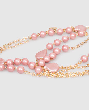 Dolman Bijoux Pink chain necklace with beads 75183