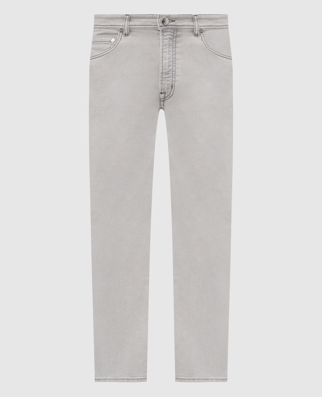 

Grey jeans with logo patch Peserico