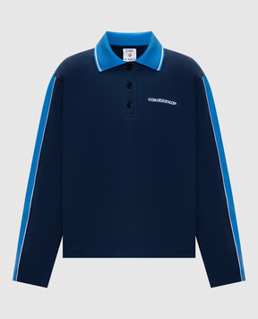 Casablanca Blue Punto polo sweatshirt with logo WSP26JTP46201