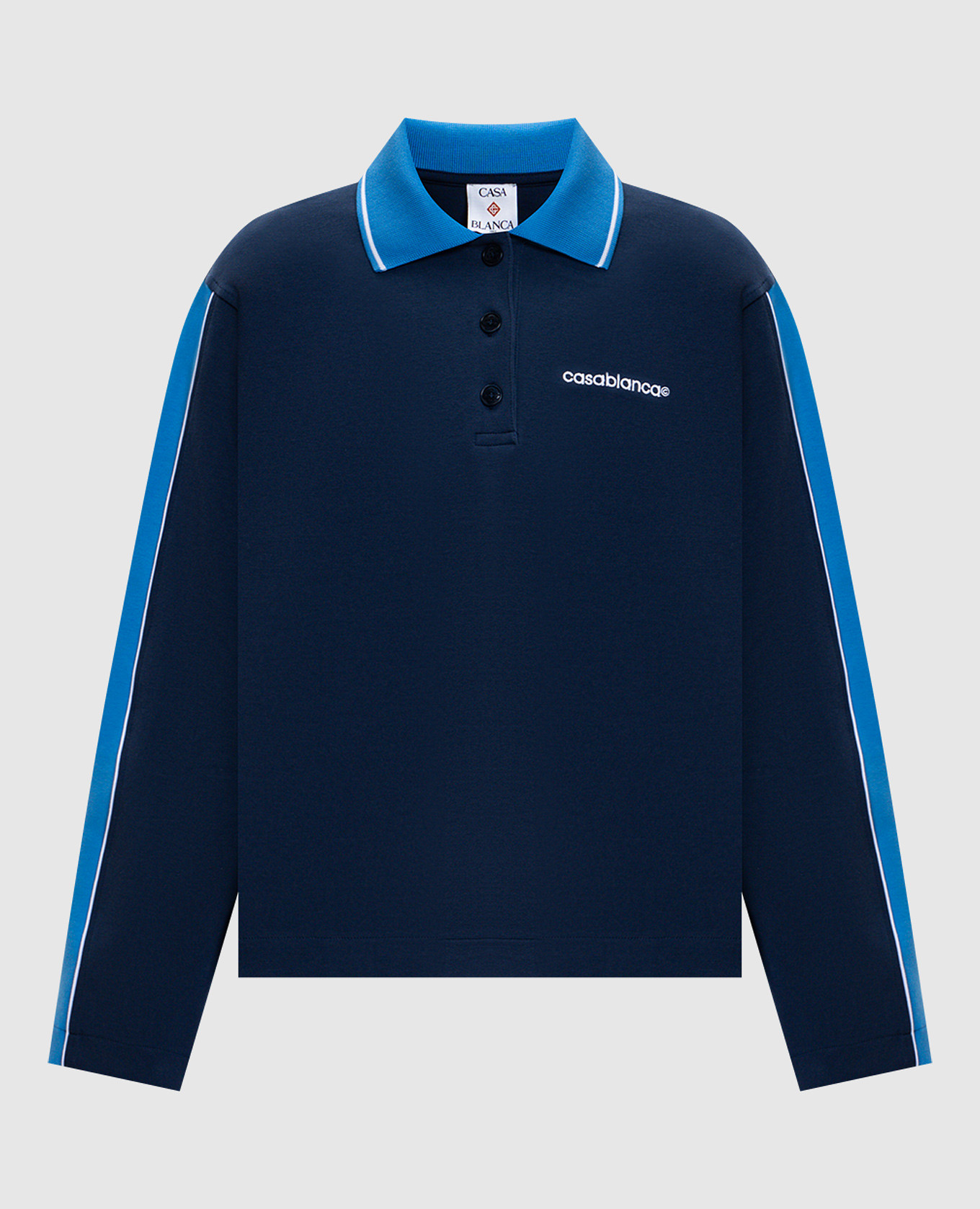 Blue Punto polo sweatshirt with logo