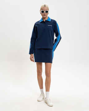 Casablanca Blue Punto mini skirt with logo WSP26SK19601