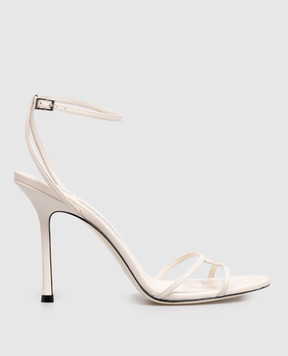 Jimmy Choo Leo white leather sandals 1998LEO100NAP