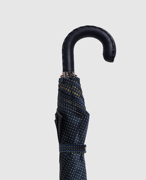 Pasotti Blue folding umbrella with pattern OMITUO64SPUNTO4