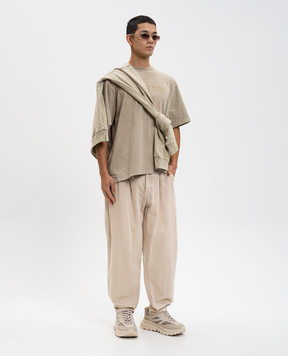 Off-White Laundry khaki logo print t-shirt 44MAA120F5J00O