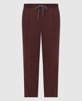 Brunello Cucinelli Burgundy wool and cashmere pants ME499E1710