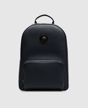 Stefano Ricci Blue leather backpack with textured emblem ND150UMR