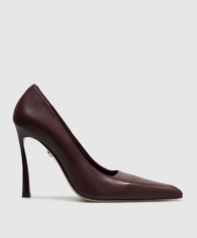 Burgundy leather shoes