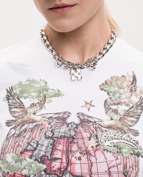 Off-White Silver Choker Chain Piercing OWOA12YS26MET001