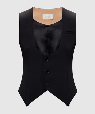 Black vest with wool