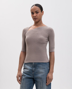 Maison Margiela MM6 Beige ribbed wool top S52NC0361M20122