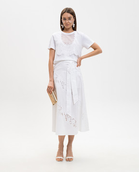 Twinset White midi skirt with embroidery 261TT2030