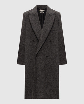 JW Anderson Grey Crombie double-breasted wool coat CO0354PG1872